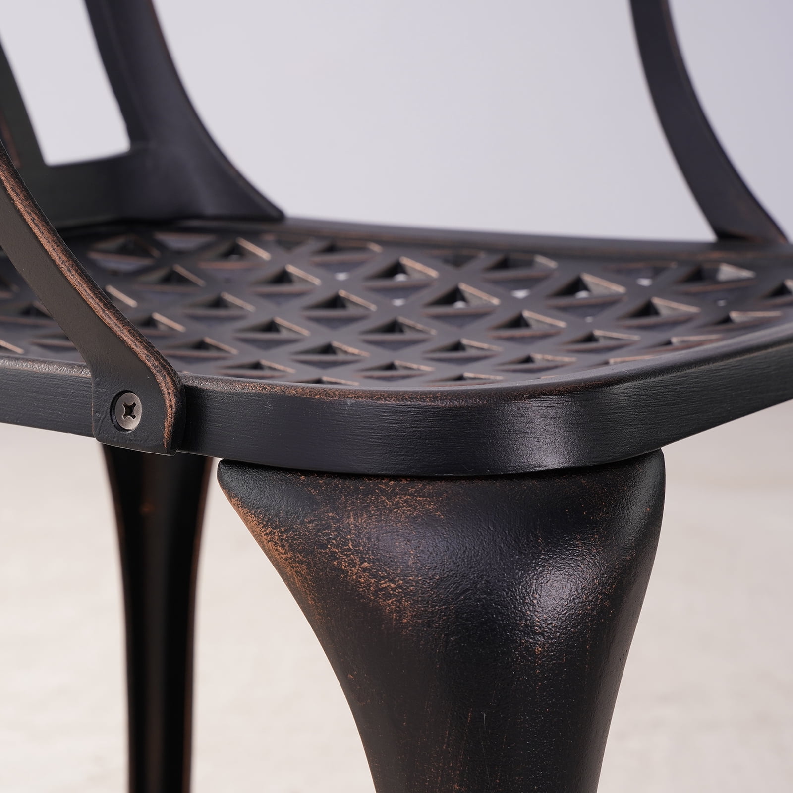 Withniture Cast Aluminum Patio Dining Chairs Set of 2 Outdoor Dining Chairs Metal Patio Chairs Set Bronze