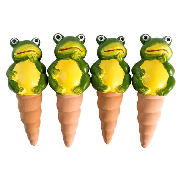 Necvior 4pcs Frog Self Watering Stakes Terracotta Waterers for Indoor Outdoor Plant Planter Automatic Drip Irrigation System