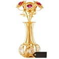 thumbnail image 2 of Matashi  24k Gold Plated Flowers Bouquet and Vase w/ Pink & Clear  Crystals - 5 x 1.5 x 1.5 Silver/Pink, 2 of 5