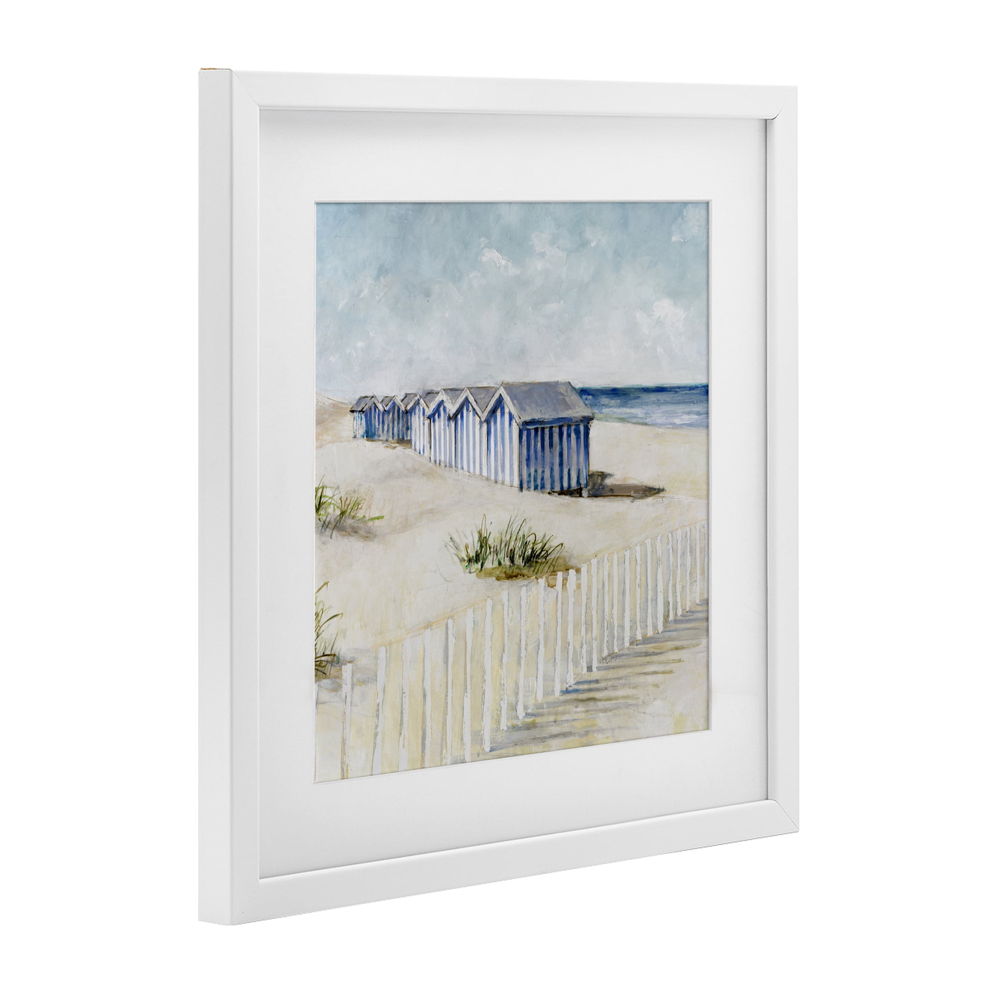 Stupell Industries Vintage Coastline Nautical Shacks White Framed Print Under Glass, design by Lorenzo Collective