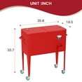thumbnail image 5 of FDW 80 Quart Outdoor Cooler Cart Rolling Ice Cooler Ice Chest with Wheels Side Handles Bottle Opener Cap Catcher Portable Drink Cooler for Parties Poolside Patio BBQ Beach, Red, 5 of 8