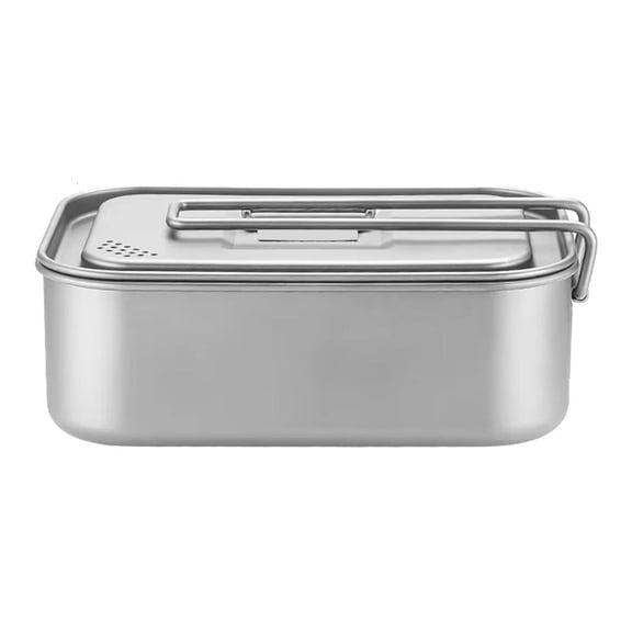 Leak Proof Titaniums Camping Food Box 800ml Secure Locking Rectangular Lunch Container Practical Kitchen Accessories