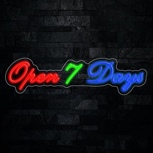 Open 7 Days LED Neon Sign 27"L x 7"H #33270