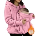 thumbnail image 4 of NIEWTR Women Hooded Sweatshirt Fleece Zip Up Baby Wearing Jacket Maternity Winter Coat Thicken Baby Wearing Clothes, 4 of 7