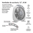thumbnail image 4 of Ventilador Escritorio Iusa 12' 3 Vel blanco, 4 of 9