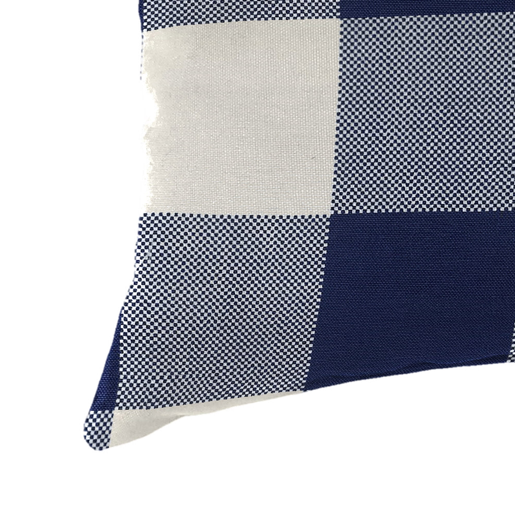 Jordan Manufacturing 14" x 20" Navy Buffalo Check Rectangular Outdoor Lumbar Throw Pillow (2 Pack)