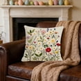 thumbnail image 4 of Luoshdecor Floral Embroidered Throw Pillow Covers，18x18in,Boho Spring Cozy Flower Pillowcase for Living Room Couch Sofa Bed, 4 of 5