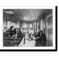 thumbnail image 2 of Historic Framed Print, [Five men in Fulton Chain Fish Hatcher, Old Forge, N.Y. Tattered U.S. flag hanging from ceiling], 17-7/8" x 21-7/8", 2 of 9