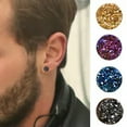 thumbnail image 2 of HOOUN Women Magnetic Earrings Zirconium Clip On No Hole Non Piercing New-black-8mm, 2 of 9