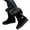 Black, variant on Fuzzy Platform Snow Boots for Women Suede Pull on Buckle Strap Anti-Slip Winter Mid Calf Booties