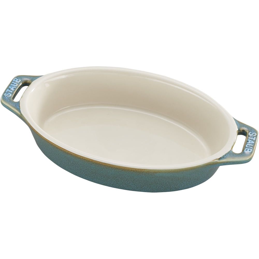 Staub Ceramic 6.5" Oval Baking Dish Rustic Turquoise