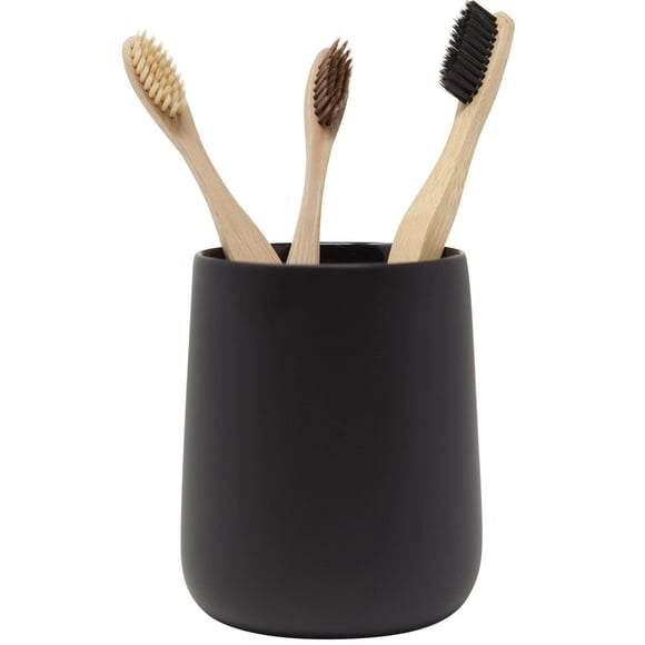 Soporte para cepillos de dientes y pasta de dientes, diseño de tejo, negro