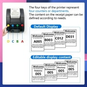 Take a Number Printer Ticket Thermal Printer Machine with 57mm Receipt Ticket Roll for Wireless Calling System for Haunted House