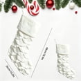 thumbnail image 3 of White Cable Knit Christmas Stocking with Plush Cuff, Large Soft Knitted Xmas Stocking, Farmhouse Hanging Decoration for Fireplace Mantel Staircase Home Holiday Decor, 3 of 7