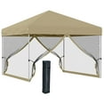 thumbnail image 2 of Outsunny 10x10 ft Khaki Pop up Outdoor Canopies, Adjustable Height, 2 of 9