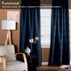 thumbnail image 2 of "Cortinas Blackout Aislamiento Térmico 2 Paneles 215 X 135 Cm Color Azul oscuro ", 2 of 5
