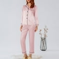 thumbnail image 1 of Ensemble de Pyjama en Satin Long pour Femmes Coupe Ample M-5TG, 1 of 9