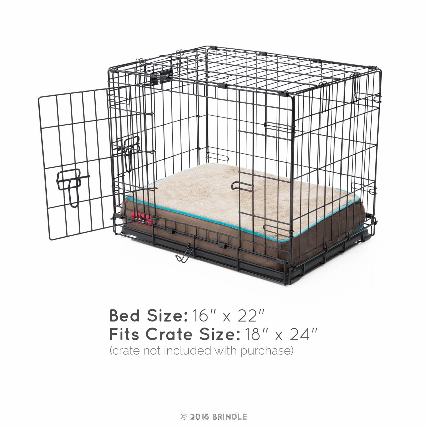 Brindle 4" Memory Foam Pet Bed, Standard, Mocha/Blue