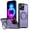 Purple, variant on Allytechgroup Shockproof Kickstand Case for iPhone 15 Pro, PC TPU Hybrid Back Cover with Magnetic Ring Support Wireless Charging Anti-Scratch & Drop Protection for iPhone 15 Pro, Black