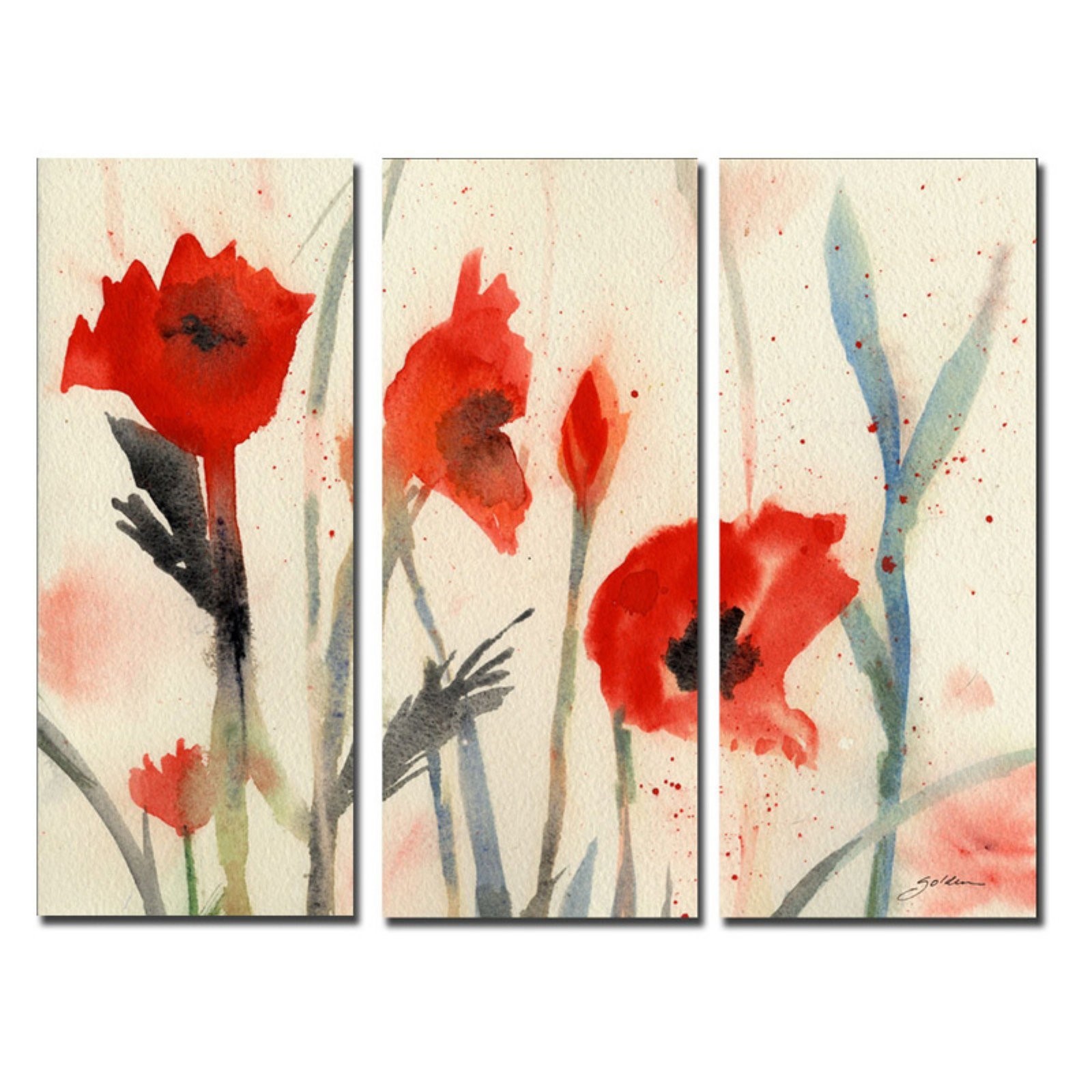 Trademark Art "Poppies" Canvas Art by Sheila Golden