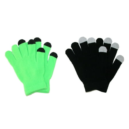 CTM�� Grip Knit Texting Winter Gloves (Pack of 2)