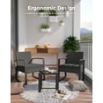 thumbnail image 5 of Lofka 3-Piece Patio Furniture Set Clearance with Tempered Glass Coffee Table and Rattan Rocking Chairs for Outdoor, Porch & Balcony, Black, 5 of 10