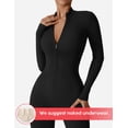 thumbnail image 2 of Mono largo de manga larga con cierre frontal y ajuste bodycon en negro YEOREO, 2 of 6