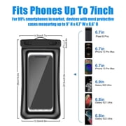 2 Pack Waterproof Floating Phone Pouch Cellphone Dry Bag Underwater Case, For , Samsung, Google, LG And More, Black