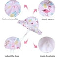 thumbnail image 7 of Wide Brim HatsCotton Kids Bucket Hat Ruffled Summer Sun Protection Beach Hat for Toddler Baby Girls Pink Flamingo 3-6 Months, 7 of 7