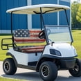 thumbnail image 2 of Yuyamidu Retro American Flag Golf Cart Seat Covers 4th of July Club Car Backrest Bottom Seat Cover Patriotic Golf Cart Seat Protector 2 Pack Golf Cart Accessories, 2 of 7