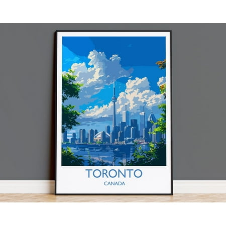 Toronto Travel Print, Travel Poster of Toronto, Canada Ontario Gift, Toronto Art Lovers Gift, Canada Gift Art, Wall Art Print, 16x24 UNFRAMED
