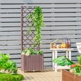 thumbnail image 2 of Barara King Vegetables Flowers Planter Boxes,Fruits Herb Garden Box,Raised Garden Bed with Trellis Planter Box for Climbing Plants -Brown, 2 of 9