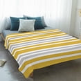 thumbnail image 4 of Ginger Yellow Stripes Blanket Soft Cozy Warm Twin Blanket for Bed, Plush Fuzzy Flannel Fleece Blankets for Sofa, Modern Minimalist Horizontal Lines Throw Blankets for Couch, Gifts for Men, 60"x80", 4 of 9