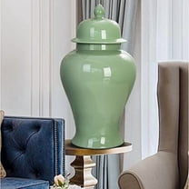 Vintage Ceramic Vases Ginger Jar with Lid, Multicolour Porcelain Jar Temple Jars with Lid Centerpiece Containers Vases Ornament Floral Arrangement Bedroom Cafe Decor Pink-M