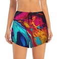 thumbnail image 2 of KLL Colorful Abstract Swirls Pattern Shorts Women,Athletic Shorts High Waisted Running Shorts Pocket Sporty Short Gym Elastic Workout Shorts-Large, 2 of 7