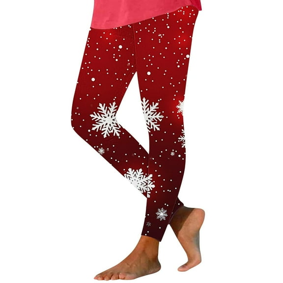 biudgviw Christmas Leggings for Women Lightweight High Waisted Print Yoga Pants Casual Comfy Workout Joggers Pants