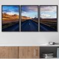 thumbnail image 3 of wall26 Framed Wall Art Print Set Country Road Through Valley with Clouds Nature Wilderness Photography Realism Rustic Colorful Multicolor Ultra for Living Room, Bedroom, Office - 16"x24"x3, 3 of 5