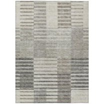 HomeRoots 613154 8 x 10 ft. Beige, Ivory & Taupe Striped Washable Indoor & Outdoor Rectangle Area Rug