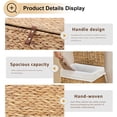 thumbnail image 7 of Handwoven Laundry Hamper with Wheels, Natural Water Hyacinth Rolling Laundry Basket with Lid and Removable Liner, Durable and Stylish for Bedroom, Bathroom, Laundry Room (Natural, 65L), 7 of 7