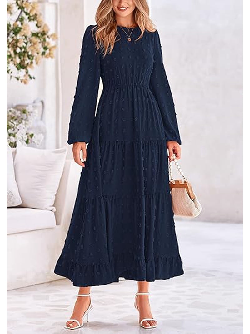 knee length dresses for ladies Noir Paisley Modest Maxi Dress main image 1