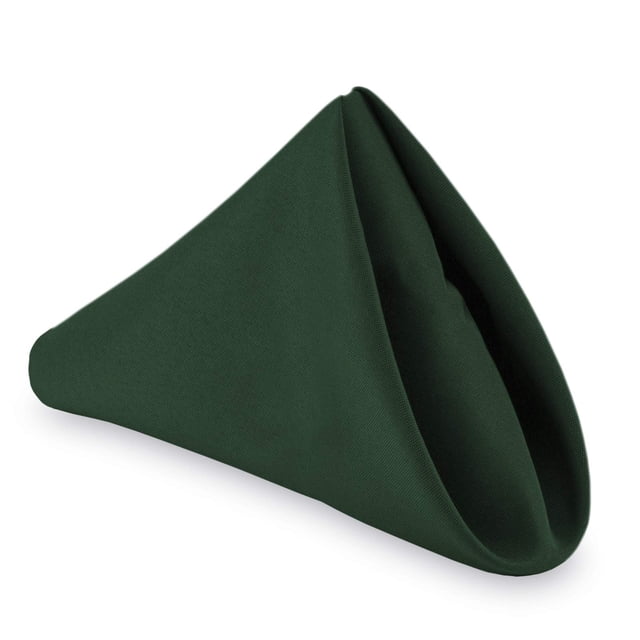 Lann's Linens - 12 Dozen 20" Oversized Cloth Dinner Table Napkins - Machine Washable Restaurant/Wedding/Hotel Polyester Fabric - Hunter Green