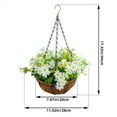 thumbnail image 6 of Hanging Artificial Flowers Basket, Fake Hanging Plant in Basket, Artificial Silk Daisy Flowers Outdoor, Hanging Daisy Basket Faux Flower Fake Plants for Patio Garden Yard Pouch Home Decoration, 6 of 6