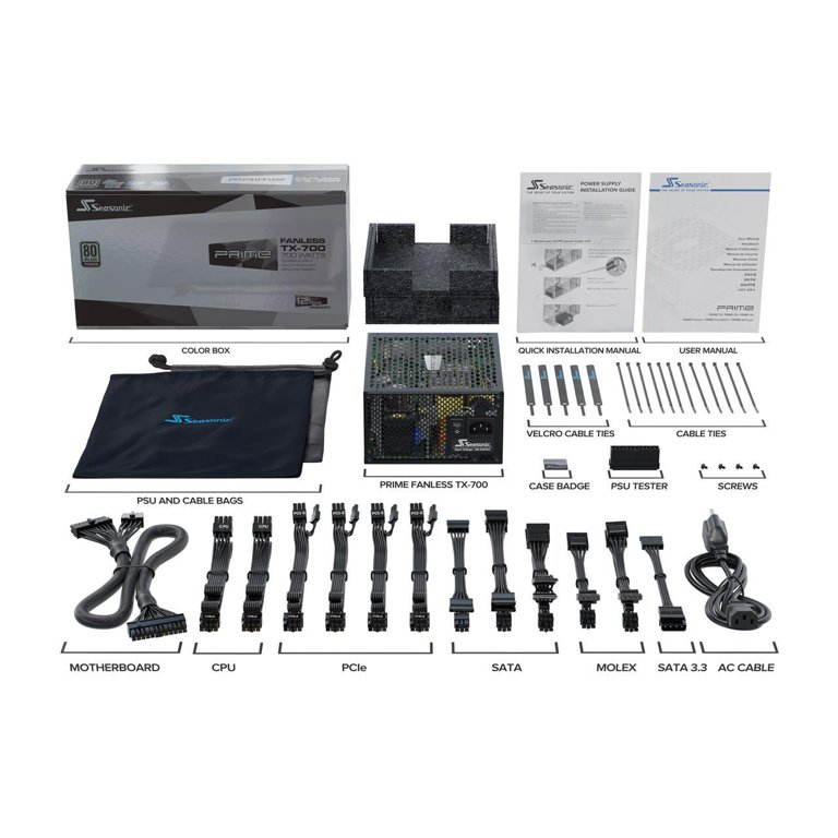Seasonic PRIME FANLESS TX-700, 700W 80+ Titanium, Full-Modular