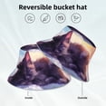 thumbnail image 3 of Kll Colorful Cloud Sleeping Cat Bucket Hat for Women Men Packable Travel Beach Sun Hat Outdoor Rave Accessories Reflective Fisherman Cap, 3 of 6