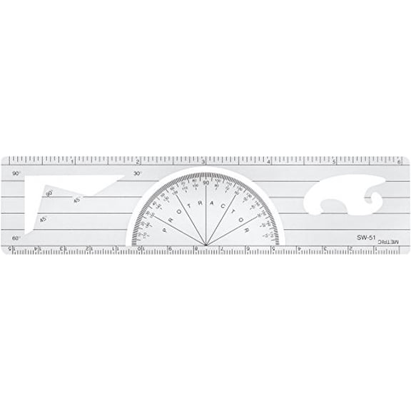 westcott protractor ruler, 6-inch/15cm (sw-51)