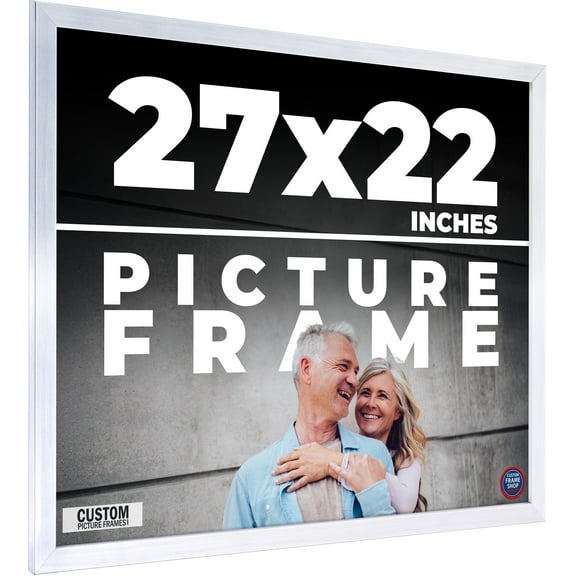 27x22 Frame Silver Real Wood Picture Frame Width 0.75 inches | Interior Frame Depth 0.5 inches |