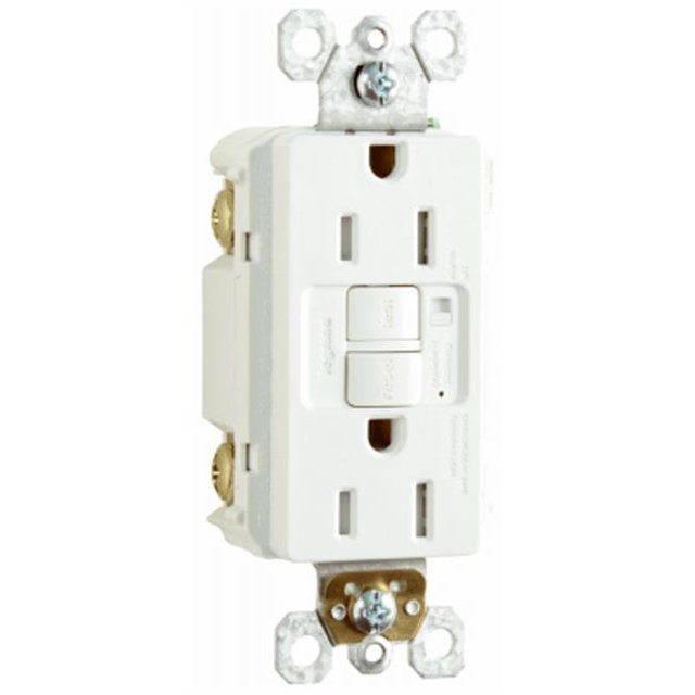 1597TRAWCC4 Self Testing GFCI Receptacle, 15A, White