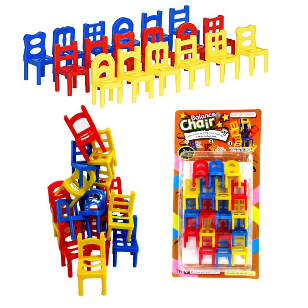 Fridja Balancing Toys Plastic Chairs Stacking Intelligence Multiplayer  Balance Game Children Desk Play Game Toys for Kids Children Boy Girl Adults  18PCS 