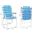 thumbnail image 5 of 2pcs Folding Lawn Chairs Portable Beach Chair, Steel Tube PP Webbing Bearing 120kg Folding Beach Chair, Beach Chairs with Stable Steel Frame for Sand Camping Concert Travel, Light Blue, 5 of 9