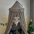 thumbnail image 4 of Bed Canopy for Girls,Princess Round Dome Dreamy Mosquito Net Bedding Girls Room Castle Play Tent Hanging House Decor Reading Nook Canopies (Grey), 4 of 15
